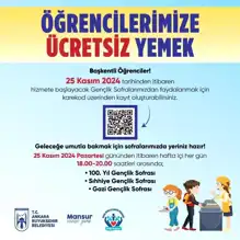 Başkentte Öğrencilere Ücretsiz Yemek