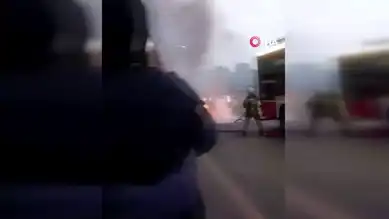 Ankara'da Seyir Halindeki Araçta Yangın!