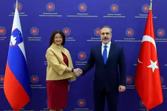 Fidan, Slovenya Bakanı Fajon ile Görüştü