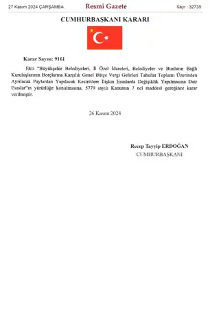 Belediye Borçları İçin Yeni Kesinti Uygulaması